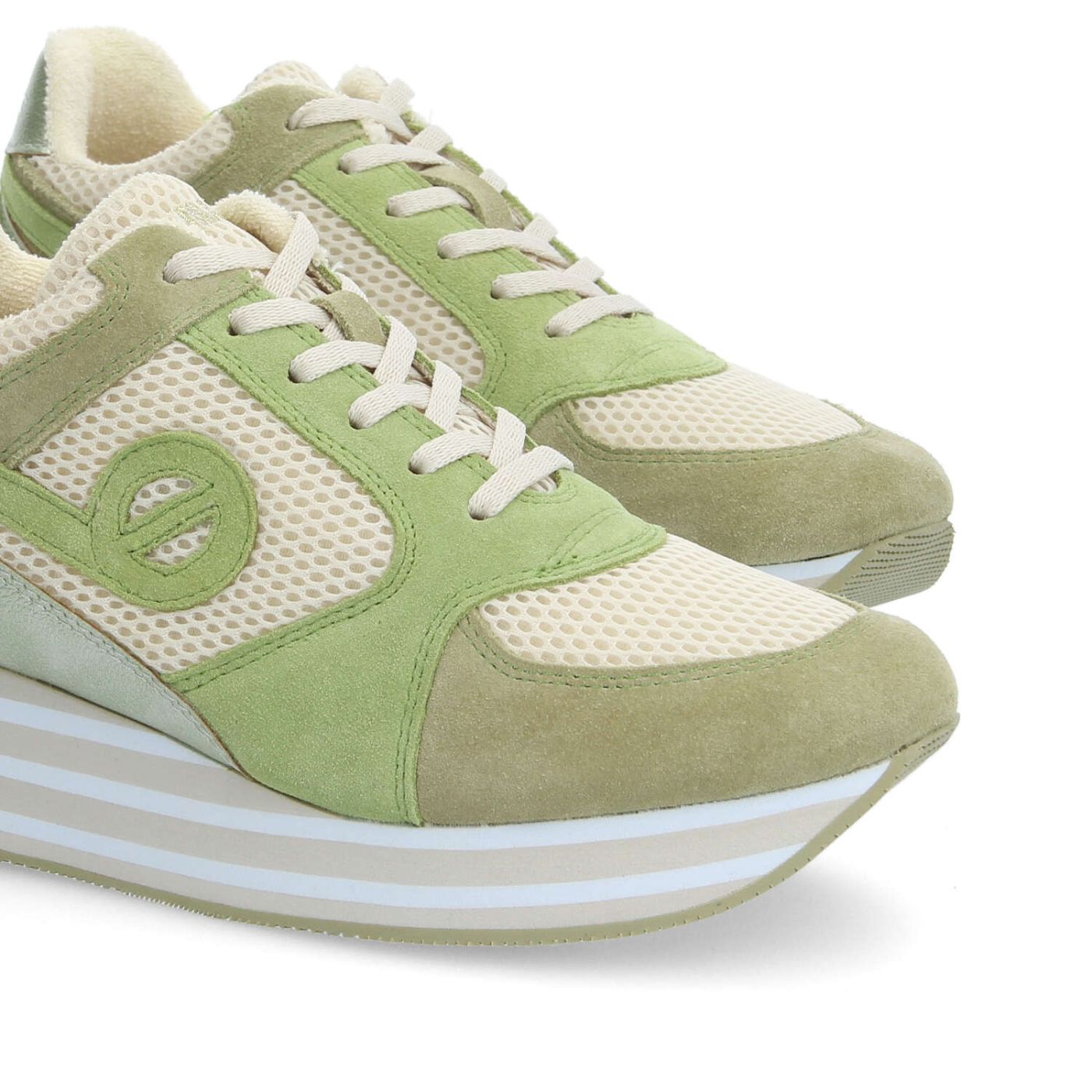 PARKO JOGGER W - MESH/SUEDE/SUED - BLANC CASSE/VERT SAUGE/VERT POMME